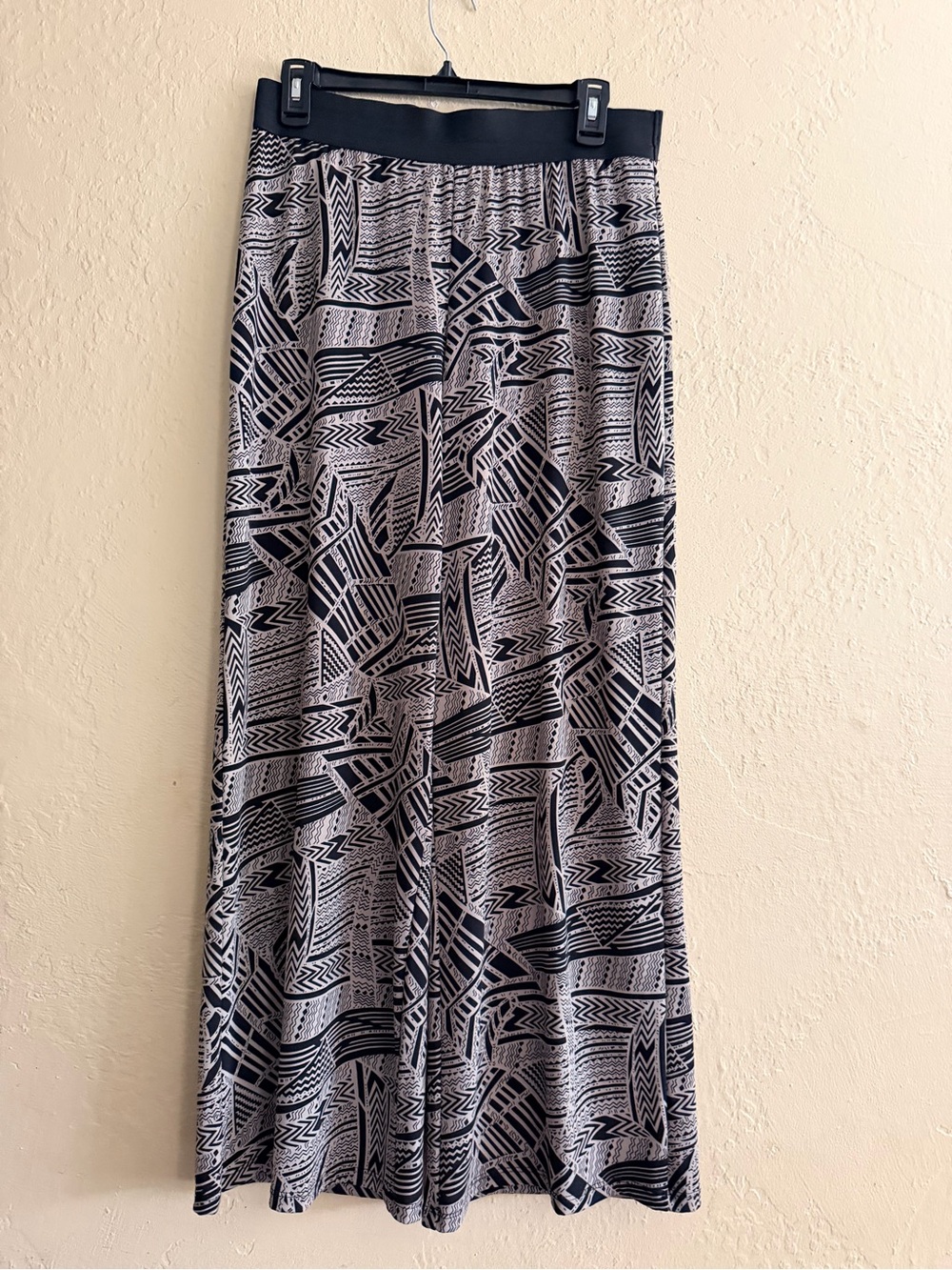 Alfani Black & Cream Geometric Wide-Leg Pants